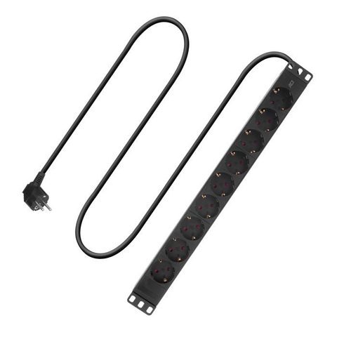 ACT PD3002 - Bloc multiprise 9 Compartiments 16 A/4000 W pour Rack de Serveur 19 PDU multiprise Montage Mural Câble 3 m