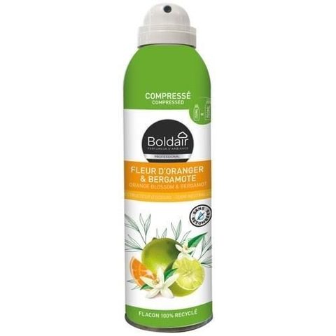 Boldair Désodorisant dintérieur - Compressé - Destructeurs dodeurs & parfumant - Vapo - 250ml - Fleur doranger & bergamote