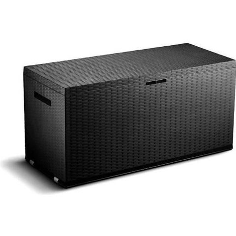 Tood Malle de rangement en résine - 350 L - Gris anthracite - 120 x 52 x 60 cm