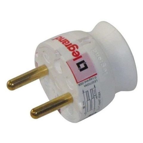 Legrand Fiche extra plate blanche l.37mm H.49mm 16A