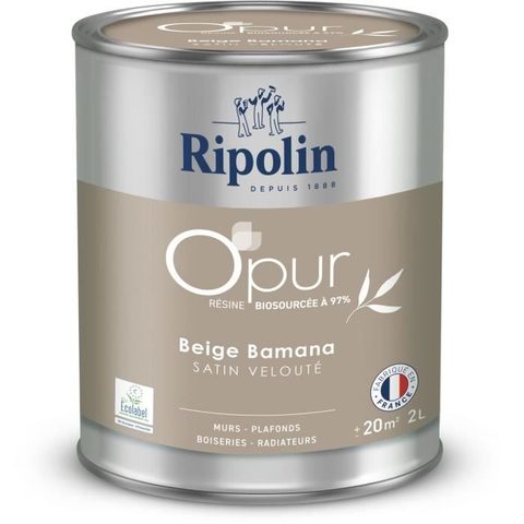 Ripolin Opur murs boiseries radiateurs beige bamana satin velouté - 2 L