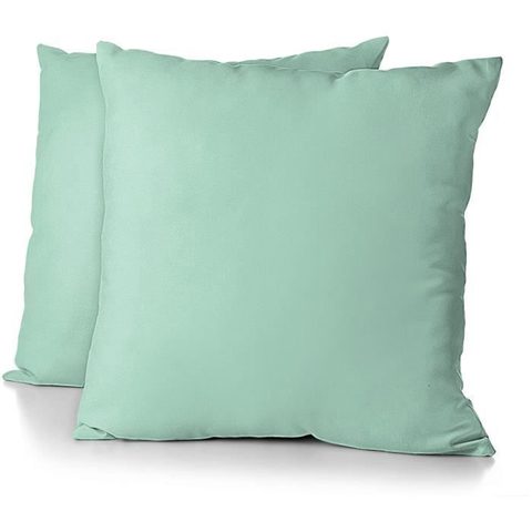 Home Linge Passion Set de 2 taies microfibre 63 x 63 cm vert d'eau