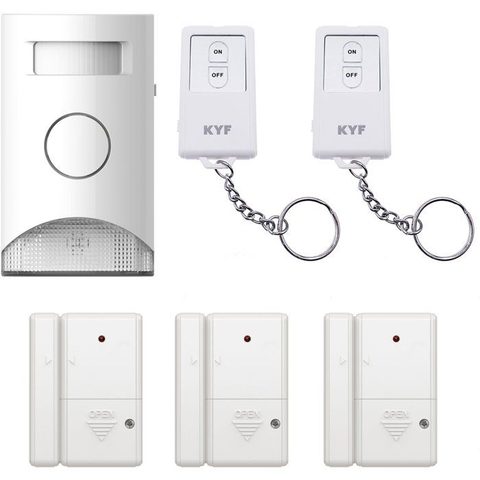 Kyf Kit Alarme autonome détection de mouvement Eclairage alerte intégré détecteur ouverture x3 et télécommande x2