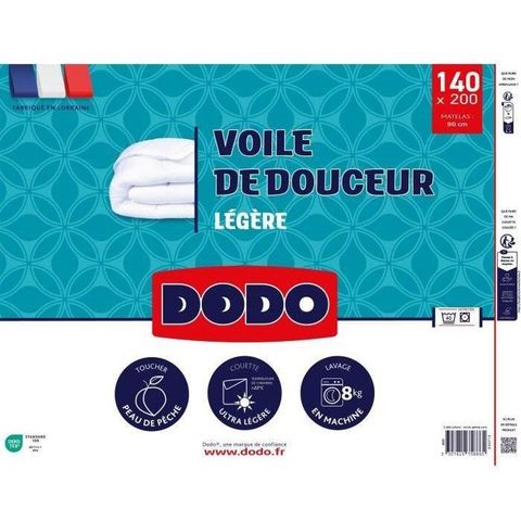 Dodo Couette ultra légère 100 g/m² - VOILE DE DOUCEUR - 140 x 200 cm