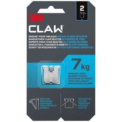 3M Crochet à enfoncer claw 7kg 2 pièces