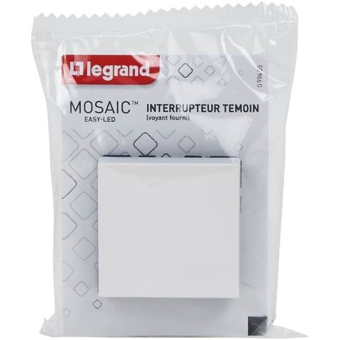 Legrand Mécanisme va-et-vient à témoin Mosaïc blanc, 2 modules