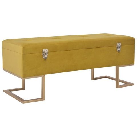 Vidaxl Banc avec compartiment de rangement 105 cm Moutarde Velours 247571