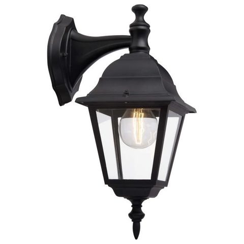Brilliant NEWPORT applique exterieure - descendante - coloris noir - metal/verre E27 1x60W