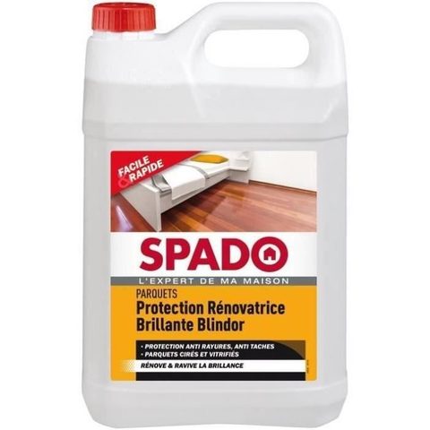 Spado Rénovateur Protecteur parquets- Protège ravive et embellit- Non glissant - Cire dabeille & miel - 5 L - Fabriqué en France
