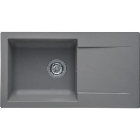 Stradour Evier à encastrer EINNA en SMC GRIS BETON - 16 1 bac dim. 78 * 43 5 cm vidage manuel