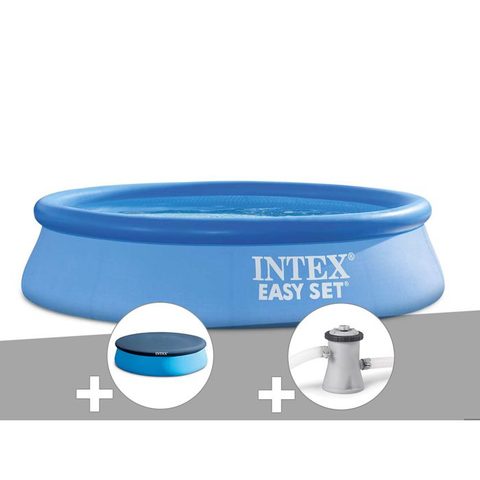Intex Kit piscine autoportée Easy Set 244 x 061 m + Bâche de protection + Épurateur à cartouche