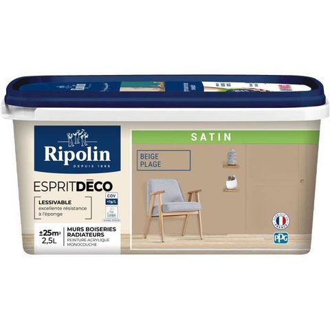 Ripolin Peinture Mur Intérieur Satin 2,5 L Beige Plage