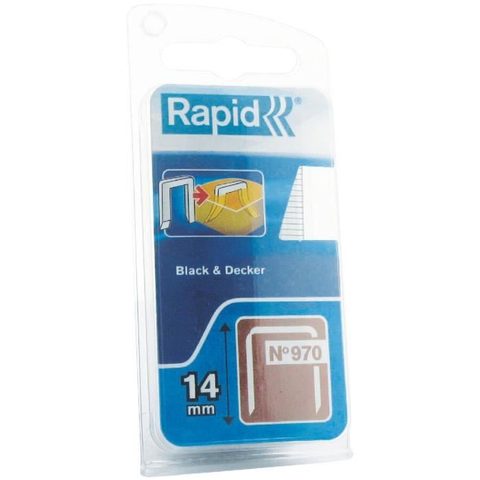 Rapid Agrafes - N°970/14 mm - Galvanisées - Fil plat - Compatible Black & Decker