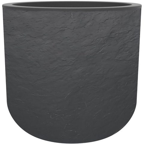 EDA Pot de fleurs rond en plastique Volcania UP anthracite - diamètre 50 cm
