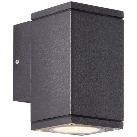 Brilliant Applique murale extérieure - HALLY - Métal et verre - Anthracite - GU10 LED - 1 x 10 W IP44