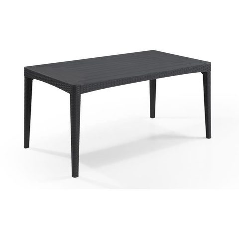 Allibert By Keter Table de jardin - rectangulaire - gris graphite - en résine - 6 personnes - Girona