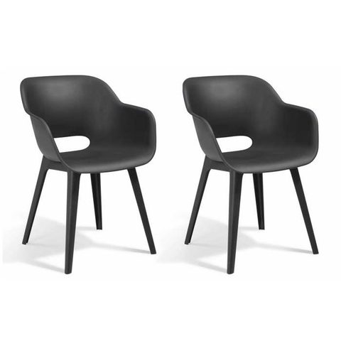 Allibert by Keter Chaises d'extérieur Akola - Keter - Lot de 2 - Graphite - Résine - Ergonomique