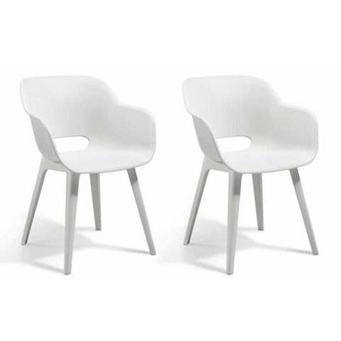 Keter Chaises d'extérieur Akola - Blanc - Résine - Contemporain - Robuste et léger