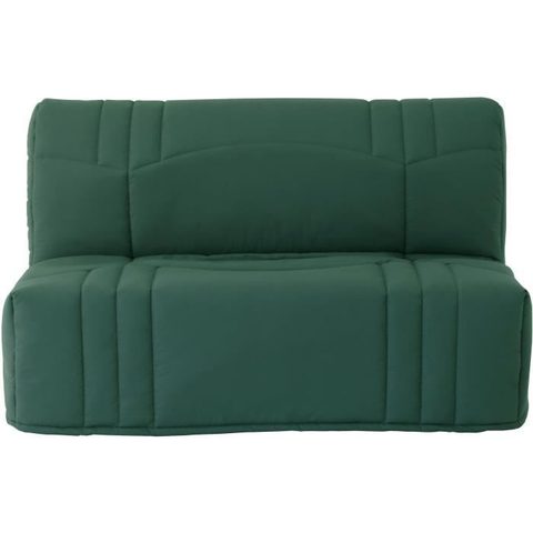 Conforteam Banquette 2 places BZ DREAM - Tissu 100% Coton vert foret - Couchage 140x190 cm - L145 x P100 x H90 cm