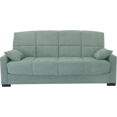 Conforteam Clic clac 3 places MEGAN 14 - Tissu Soro vert amande - Avec accoudoirs - Couchage 130x190 cm - L223 x P96 x H103 cm