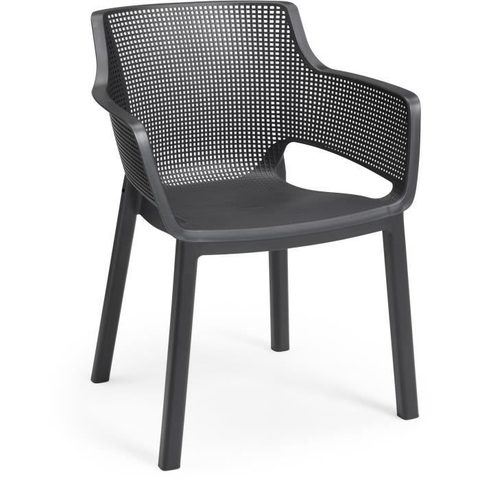 Keter Chaise de jardin Elisa - Lot de 6 - Anthracite