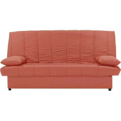 Conforteam Banquette clic clac 3 places - Tissu 100% coton Terracotta - Style Contemporain - L 190 x P92 cm - MILA