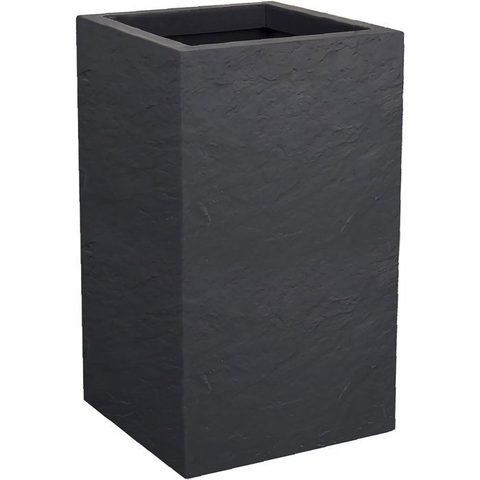 EDA Pot de fleur Carré Haut 30 cm - Volcania Up - 36 L - Intérieur/Extérieur - 29 5 x 29 5 x H. 49 5 cm