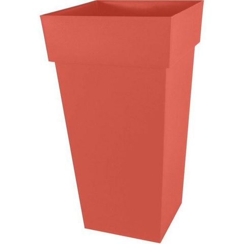 Eda Pot de fleur carré Toscane 43 x H.80 cm - Orange terre battue