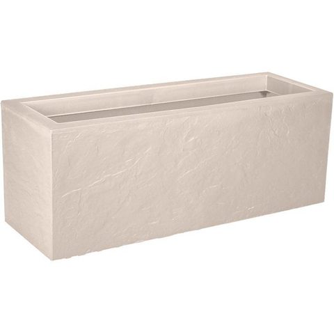 EDA Balconnière - Volcania Up - 25 L - Intérieur/Extérieur - Décor Pierre - 59 x 19 5 x H. 22 8 cm - Beige Calcaire