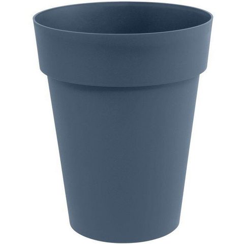 EDA Pot de fleurs Rond mi-haut - Toscane - Ø 44 x 53 cm - Intérieur / Extérieur - 50 L - Bleu Jean
