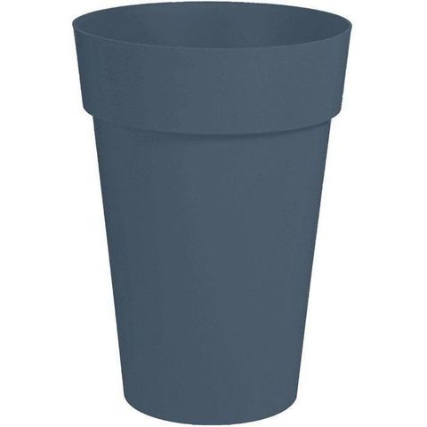 Eda Pot de fleurs Rond haut- Toscane - Ø 46 x H 65 cm - Intérieur / Extérieur - 67 L - Bleu Jean