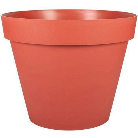 EDA Pot de fleur Rond - Ø 30 - Toscane - 10 L - Intérieur/Extérieur - Ø 30 x H 24 cm - Orange Terre Battue