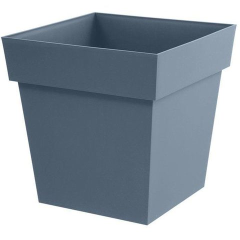 Eda Pot de fleurs Carré - Toscane - 32 cm - 22 L - Intérieur / Extérieur - 32 x 32 x H.32 cm - Bleu Jean