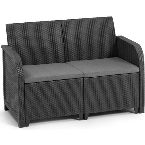 Allibert By Keter Banquette de jardin - SanRemo - en résine imitation rotin tressé