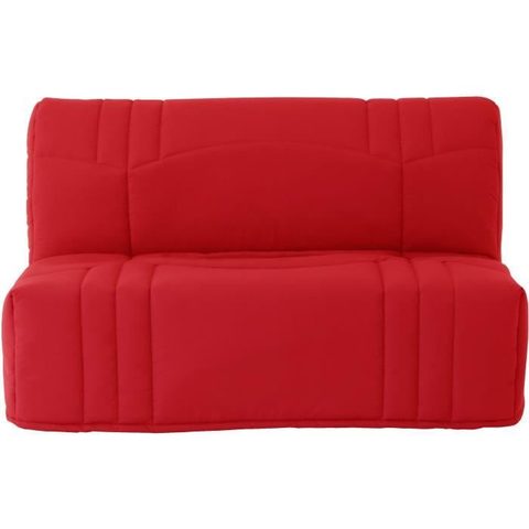 Conforteam Banquette BZ DREAM - Tissu 100% Coton rouge - Couchage 140x190 cm - Classique - Moelleux