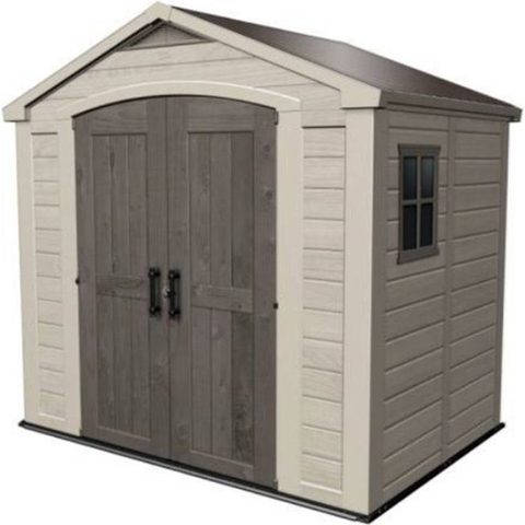 Keter Abri De Jardin Imitation Aspect Bois Beige "factor" 4,5 MÃÂ² - L. 2,56 X P. 1,82 X H. 2,43 M