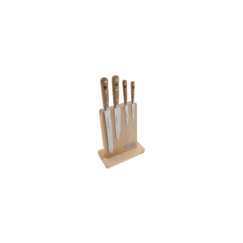 Jean Dubost Bloc de 4 couteaux bois C0004220PEF036 1920 chêne