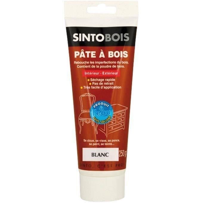 Sinto Pâte à bois - SINTOBOIS - Blanc - Tube 250g - Réparation bois facile