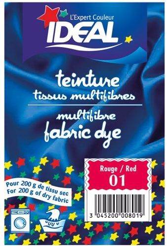 Ideal Teinture Textile Multifibres 15 g Rouge