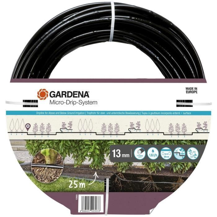 Gardena Extension de tuyau a goutteurs incorporés 25 m enterré et en surface - 13503-20