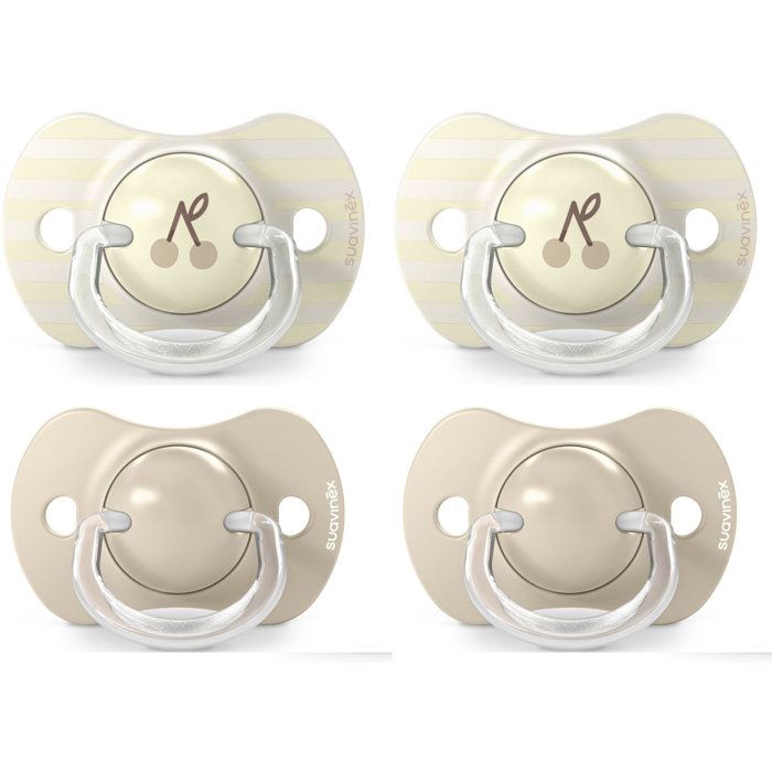 Suavinex 2 Lots de 2 sucettes symétriques - Birdies - SX Pro - 18 mois et plus Beige pour garçon