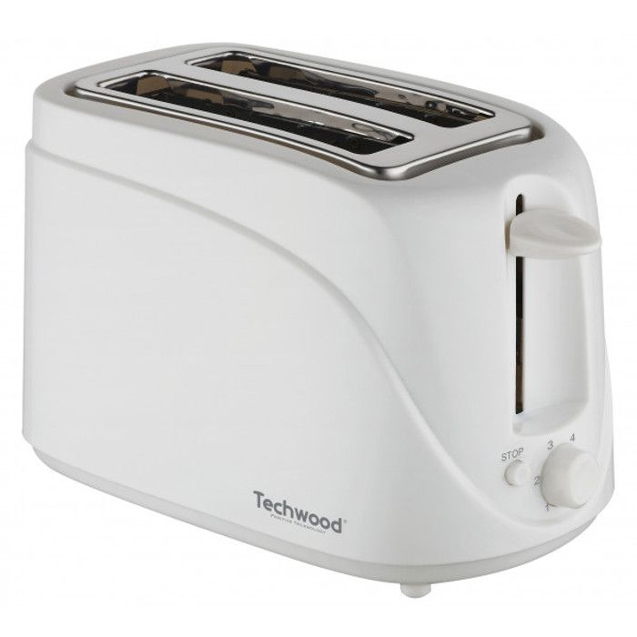 Techwood TGP-222, Grille-Pain 2 Fentes - 700W avec Contrôle Brunissage et Tiroir Ramasse-Miettes
