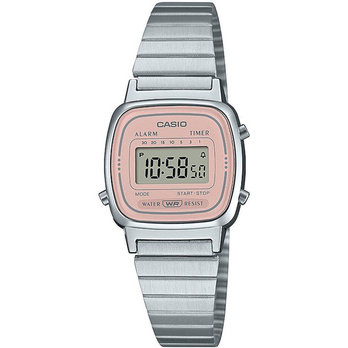 Casio Standard La670wea-4a2 Montre Bracelet Femelle Quartz Acier Inoxydable Acier Inoxydable pour femme