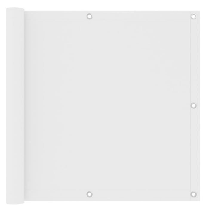 Vidaxl Écran de balcon blanc - 90x600 cm - Imperméable - Protection UV