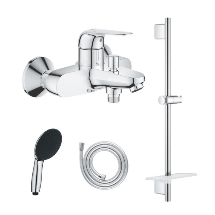 Grohe Pack mitigeur BD mécanique Swift + Douchette Vitalio Start 110 + Barre Quickflix Vitalio Smartactive + Flexible