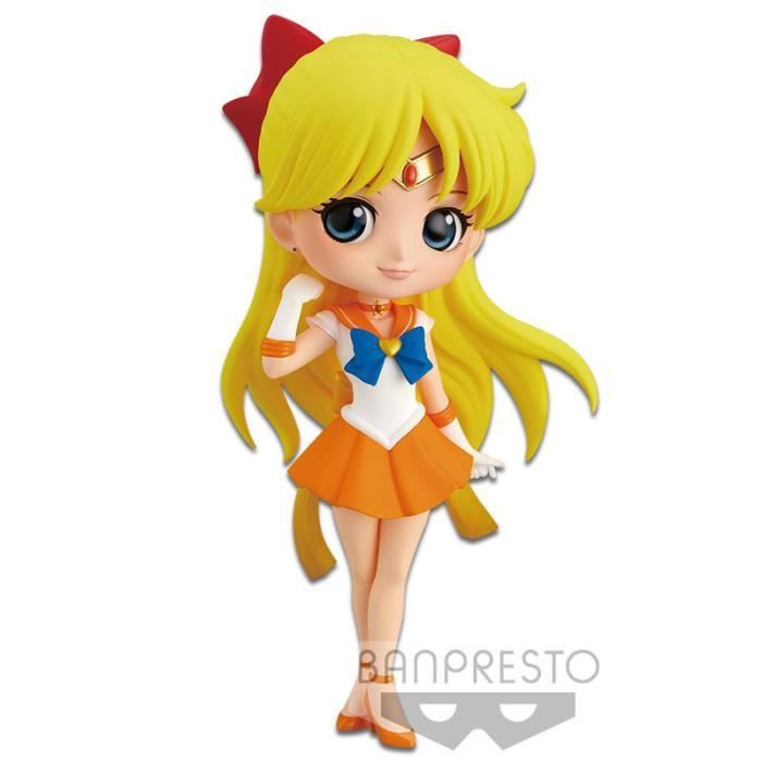 Bandai Visual Figurine - Q Posket - Sailor Moon Eternal - Super Sailor Venus - 14 cm - Démontable - Couleurs vives
