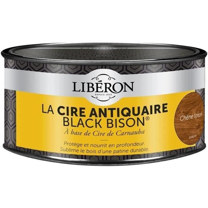 Liberon Cire des antiquaires black bison pâte - chêne foncé - 500 mL