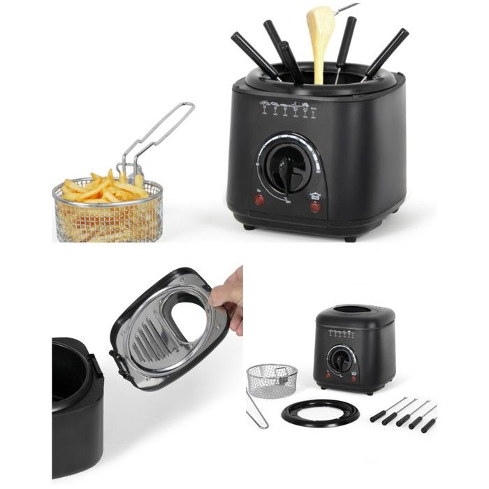 Techwood FRITEUSE + Appareil à FONDUE 2 EN 1 950W Désign