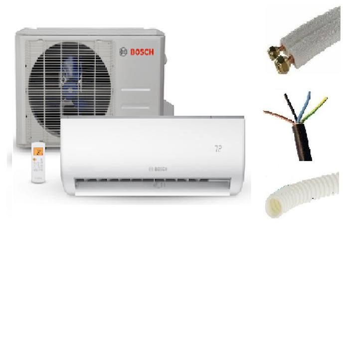Bosch Climatisation murale - 7200W INVERTER - Kit de pose inclus - 80 m2 max - Réversible Blanc