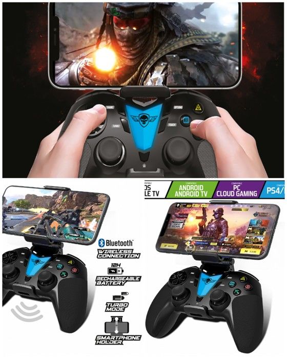 Spirit Of Gamer Manette de jeu - Predator - SANS FIL Bluetooth - Compatible PC PS4 Android IOS - Multiplateforme